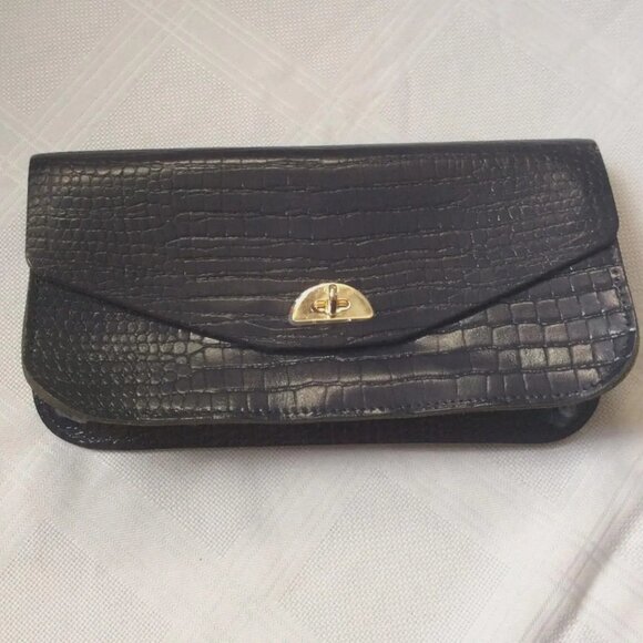 Vintage Cambridge Satchel handbag clutch convertible in blue patent leather - Picture 3 of 3